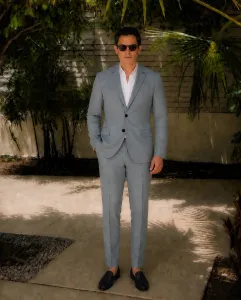 Suit Blazer Linen Half Lining - Petrol