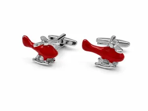 Helicopter Cufflinks - Red