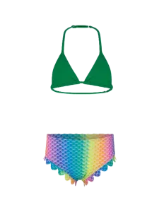 Oil And Gaz Soft Kids-Girls Beach Bikini Set Blue