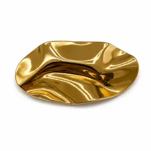 Abstract Gold Oval Pin - Gold