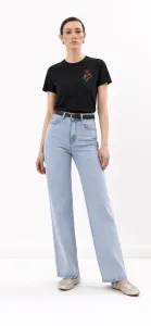 Basic T-Shirt With Embroidery - Black