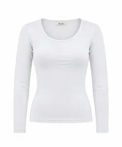 Long Sleeve Basic Top - White