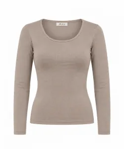 Long Sleeve Basic Top - Brown