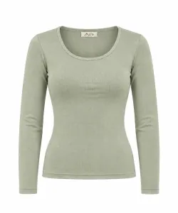 Long Sleeve Basic Top - Light Green