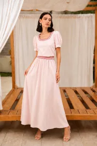 Puffed Sleeves Top - Light Pink