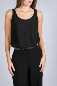 Sleeveless Round Neck Top - Black