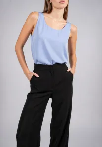 Sleeveless Round Neck Top - Light Blue