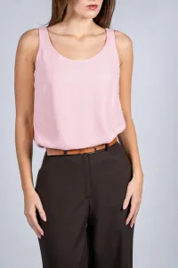 Sleeveless Round Neck Top - Light Pink