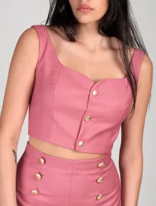 Women Crop Top With 3 Front Buttons