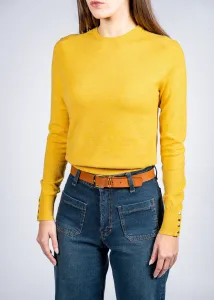 Women Wool Blend Round Neck - Mustard