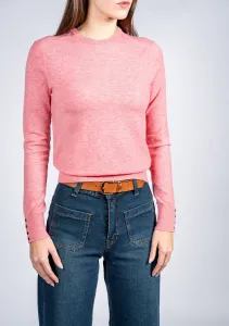 Women Wool Blend Round Neck - Pink
