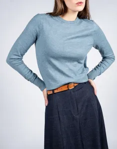 Women Wool Blend Round Neck - Blue