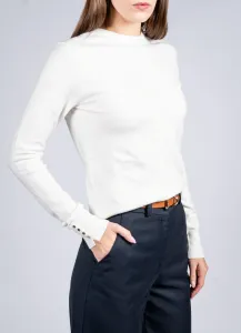 Women Wool Blend Round Neck - Off White