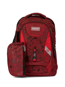 Topten Accessories Ultimate Back To School Backpack Unisex Red/Lime