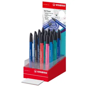 STABILO Gel Exxx erasable gel Rollerball Assorted Display of 16
