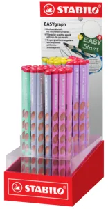 STABILO EASYgraph Pastel ergonomic Graphite Pencil HB, 3.15 mm, assorted display of 60