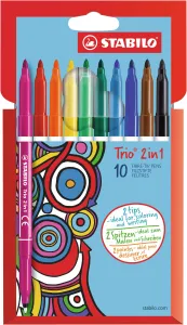 STABILO Trio 2 in 1 Felt-Tip Pens Pack of 10 Colors