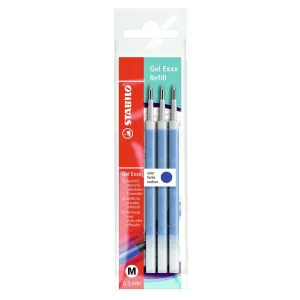 STABILO Gel Exxx refill blue, pack of 3