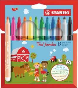 STABILO Trio Jumbo Felt-Tip Pens Pack of 12 Colors