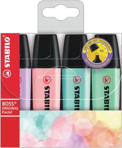 STABILO BOSS ORIGINAL Pastel Wallet of 4 Highlighters