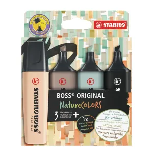 STABILO BOSS ORIGINAL NatureCOLORS Wallet of 4 Highlighters
