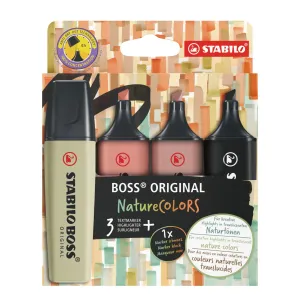 STABILO BOSS ORIGINAL NatureCOLORS Wallet of 4 Highlighters