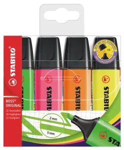 STABILO BOSS ORIGINAL Wallet of 4 Highlighters