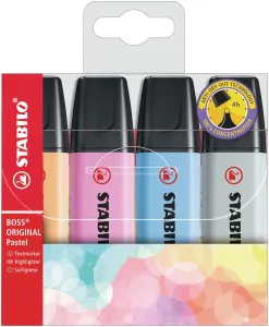STABILO BOSS ORIGINAL Pastel Wallet of 4 Highlighters