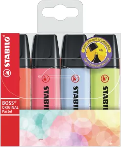 STABILO BOSS ORIGINAL Pastel Wallet of 4 Highlighters