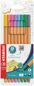 STABILO point 88 Pastel Fineliners Pack of 8 Colors