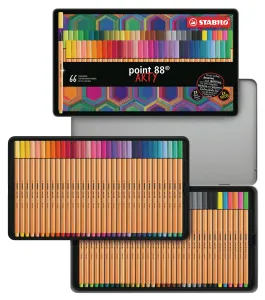 STABILO point 88 ARTY Fineliners Metal Box of 66 Pens