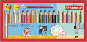 STABILO woody 3 in 1 Pastel Pack of 18 Colors