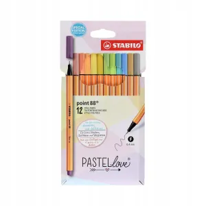STABILO point 88 Pastellove Fineliners Pack of 12 Colors