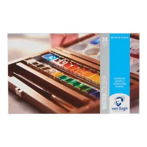 Van Gogh Watercolour Wooden Box Set – 24 Half Pans + Accessories