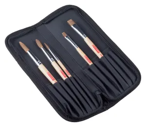 Talens Art Creation Watercolour Pony/Polyester Brush Set 5 Brushes + Organiser