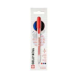 Sakura Gelly Roll Classic Retractable Gel Pens, 3-Pack Red-Blue-Black Set