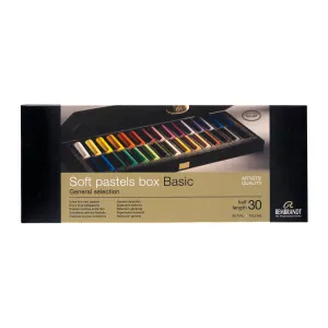 Rembrandt Soft Pastels – General Selection Basic Wooden Box Set – 30 Half Sticks