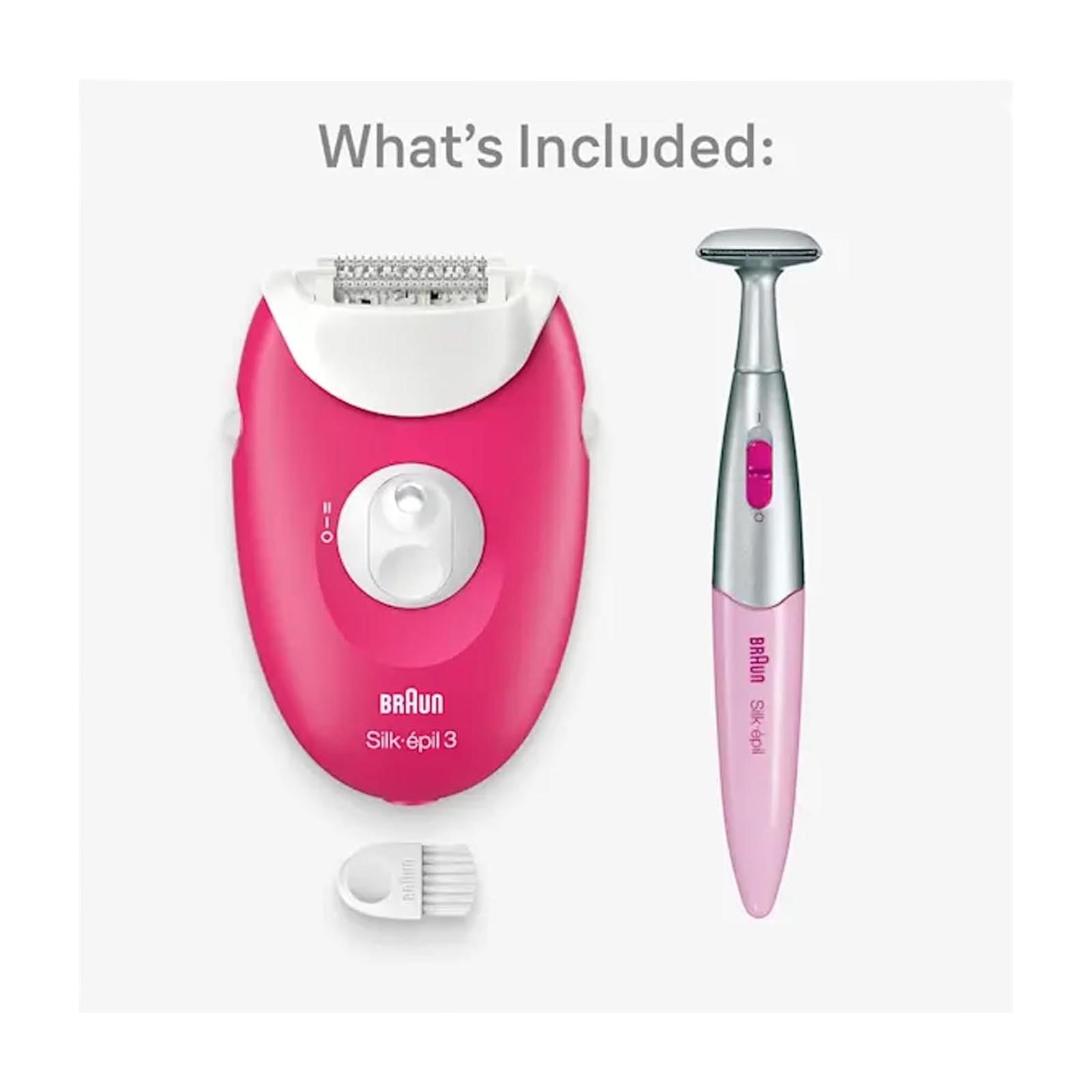 Braun Silk-épil 3 Non-Stop Corded Epilator Pink