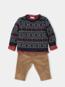 Mac ilusion Boys 3 pcs Christmas set- Navy