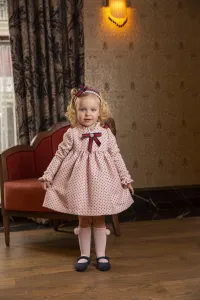 Meraki dots dress- Pink & Red