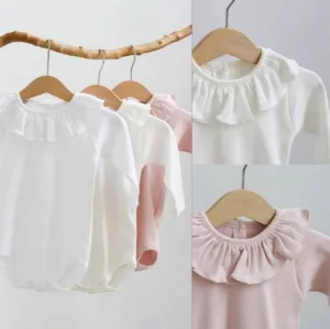 Onesie with ruffles- White
