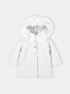Mac ilusion Fur hood coat- Blanco