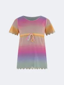 Oil And Gaz Colorful Kids-Girls Beach Dress Pink