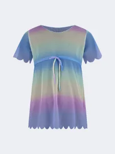 Oil And Gaz Colorful Kids-Girls Beach Dress Blue