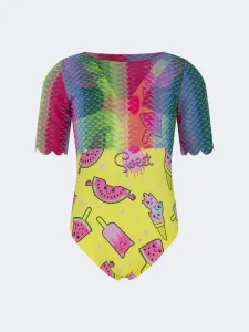 Oil And Gaz Colorful Kids-Girls Beach Monokini Yellow