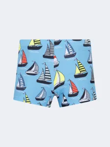 Oil And Gaz Stretchy Kids-Boys Beach Swim Short Light Blue