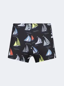 Oil And Gaz Stretchy Kids-Boys Beach Swim Short Black