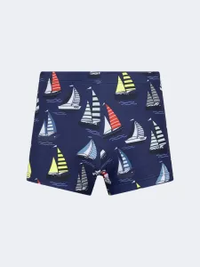 Oil And Gaz Stretchy Kids-Boys Beach Swim Short Navy