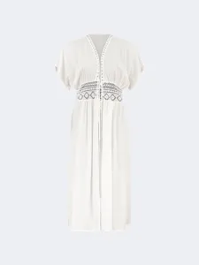 Oil And Gaz Comfortable Women Beach Coverup Ls White