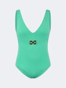 Oil And Gaz Modern Women Beach Monokini Green/Gold